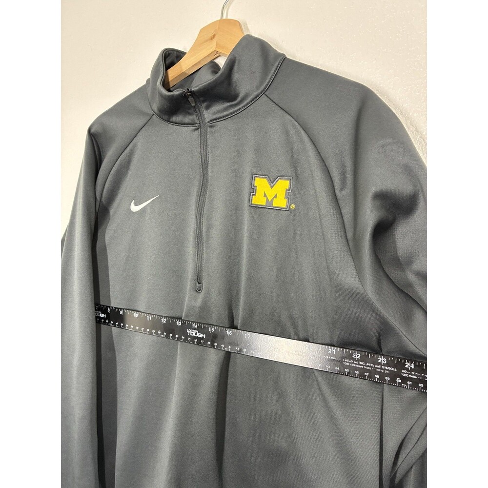 Michigan Wolverines Sweatshirt Mens XL Gray NCAA Football Nike Quarter Zip - Picture 5 of 12